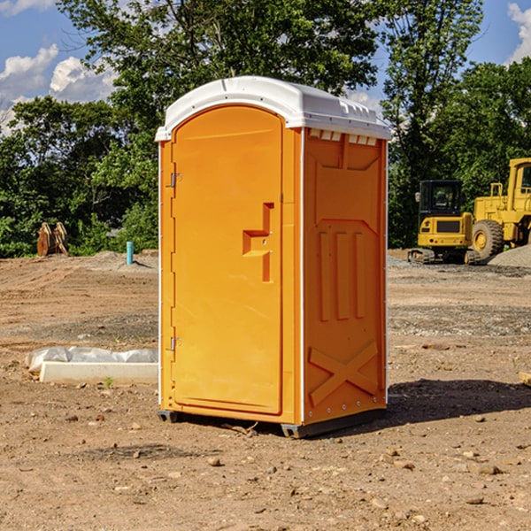 how often are the portable restrooms cleaned and serviced during a rental period in Rueter Missouri